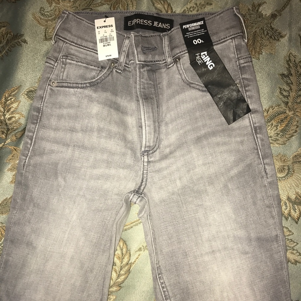 Express gray women's leggings 00 long NWT
